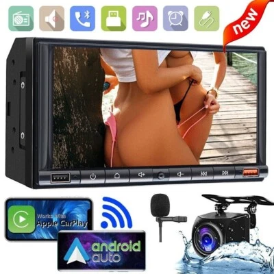 7  Double 2Din Car Stereo Android Auto Wireless Apple CarPlay Head Unit Radio FM • $129.99