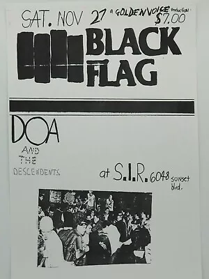 $14.95 • Buy Black Flag Doa Descendents At S.i.r. Hollywood Riot Canceled Punk Concert Poster