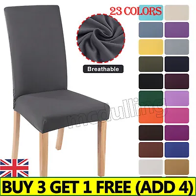 £4.55 • Buy 1-4x-Chair Seat Covers Slip Stretch Dining Wedding Banquet Party Removable Decor