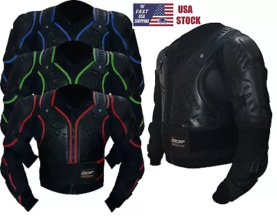 Men Motorcycle Body Armor Jacket Spine Chest Back Riding Gear Protection Jacket • $69.99