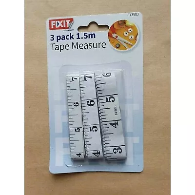 3 X Measuring Tape Measure Body Waist Weight Height Cloth Dress Fabric Ruler • £2.29