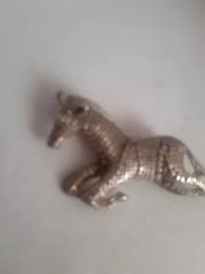 Vintage Zebra Quilted Silvertone Figural Brooch/pin • $11.99