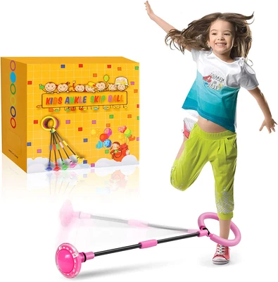 $24.58 • Buy Ankle Skip Ball For Kids - Foldable Skip It With Colorful Flash Wheel, Indoor Ou