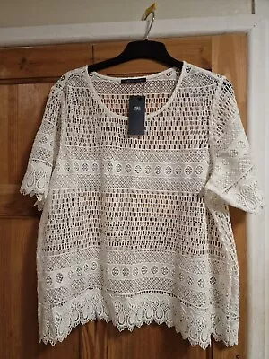 Bnwt Marks & Spencer Ladies Top  Size 20 Laced To Wear Over Vest Top • £6.50