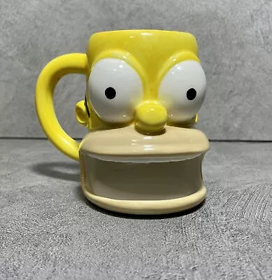 Homer Simpson Mug 2004 Yellow Cookie Holder Ceramic Memorabilia Matt Groening • £6.99