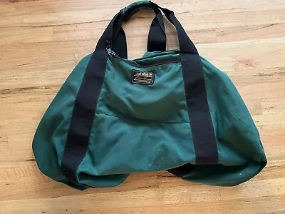 Vintage Eddie Bauer Large Duffle Bag Green Double Strap Equipment Gym Travel • $39.99
