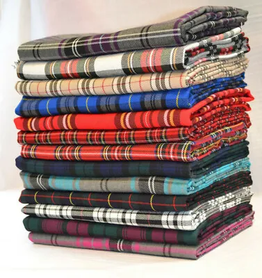 Tartan Plaid Check Craft Quilting Designer Curtain Upholstery Fabric • £0.99