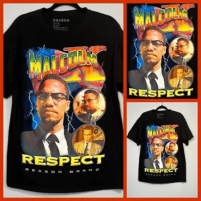 Reason Malcolm X Respect Large T Shirt Black 100% Cotton Unisex • $14.99