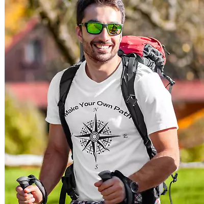Make Your Own Path T-Shirt. Cool Compass Design For Adventure Seekers And More  • $24.55