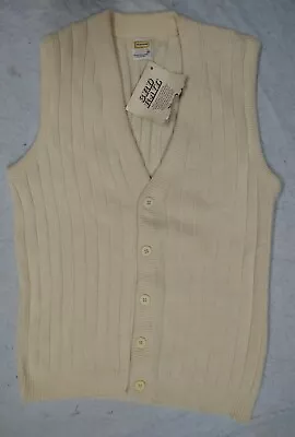 NOS Vintage Drummond Button Cardigan Mens Size Medium Acrylic Sweater Vest • $40