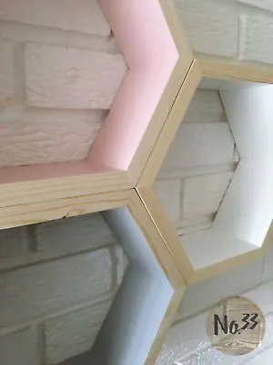 £13.99 • Buy Handmade Hexagonal Floating Shelf/ Soft Colours