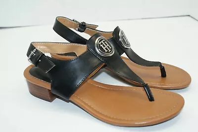 Tommy Hilfiger Women's Size 6.5 M King Signature Black Sling Back Thong Sandals  • $24.99