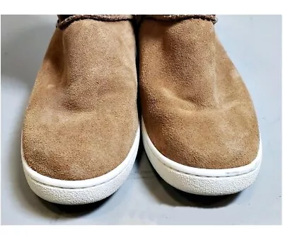 UGG Mika Classic Suede Sheepskin Sneaker Boots Chestnut Sz 8.5 EUC • $120