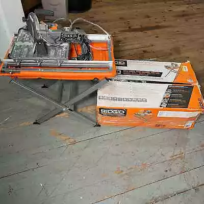 RIDGID 9-Amp Corded Wet Tile Saw 7  Blade With Adjustable Stand SEE DETAILS • $220