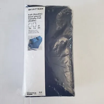 Ikea SKVATTRAM Full/Double 4 Piece Navy Blue Cotton Sheet Set 302.783.22 • $42.97