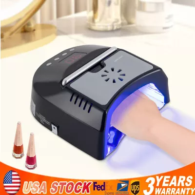 Cordless 72W UV LED Nail Lamp Rechargeable Nail Dryer Lamp For Gel Nails W/Fan • $88.35