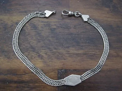 Vintage Sterling Silver Pocket Watch Vest Chain With Slide • $26