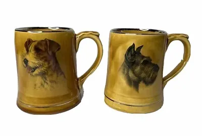 Set 2 Wade Irish Pottery Jack Russell & Scottish Terrier 4 3/4“ Mug Coffee Stein • $29.99