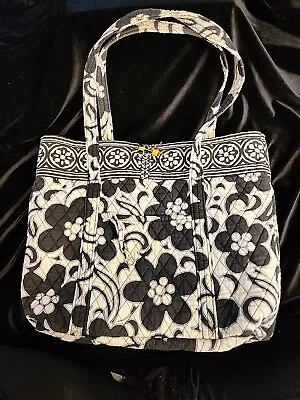 Vera Bradley Black White Floral Get Carried Away Tote Bag • $24.95
