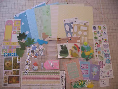 Three Lots Of SPRING EASTER AND FLORAL-themed SCRAPBOOKING  SUPPLIES & PAPER • $15.99