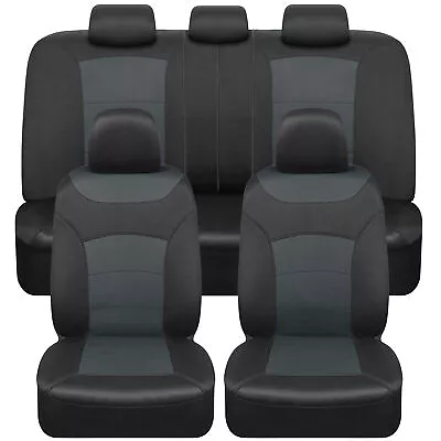 Turismo Car Seat Covers Full Set Front & Rear Bench For Auto Truck SUV Gray • $33.50