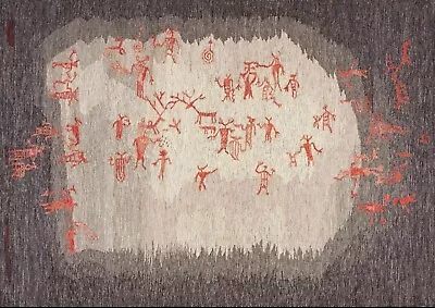 $6380 • Buy Vintage Scandinavian Rug Swedish Kilim Rug Rare Human Figures Tapestry  6x9 1950