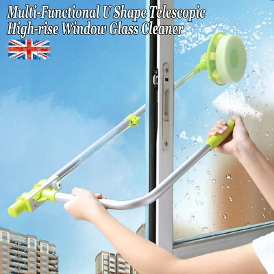 £17.13 • Buy Extra Long Telescopic Window Glass Cleaner U-type Rod Elevated Extendable Rod Uk