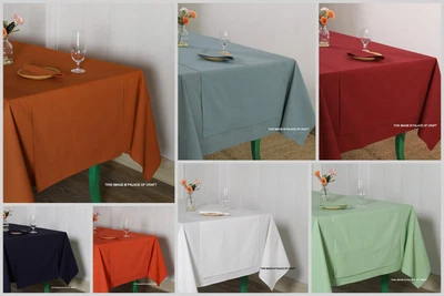 $21.99 • Buy Solid Color Pure Cotton Rectangular Table Cover Dining Table Kitchen Table Cloth
