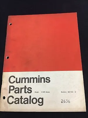 Cummins V-504 ENGINE PARTS MANUAL CATALOG BOOK LIST GUIDE V-8 DIESEL 3379549 (D1 • $15