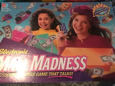 1989 1996 Mall Madness Board Game Milton Bradley Tested Working Missing 1 Piece • $80