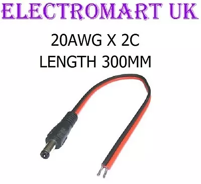 Dc Power Plug Male 12v Volt Cctv Camera Connector Cable Lead • £2.49