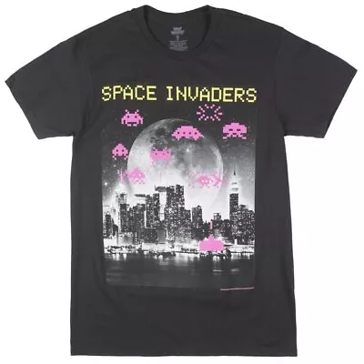 Men's Space Invaders City T-Shirt Black X-Large • $19.89