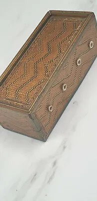 Antique Napoleonic Prisoner Of War Straw Work Sewing Thread Box • £185