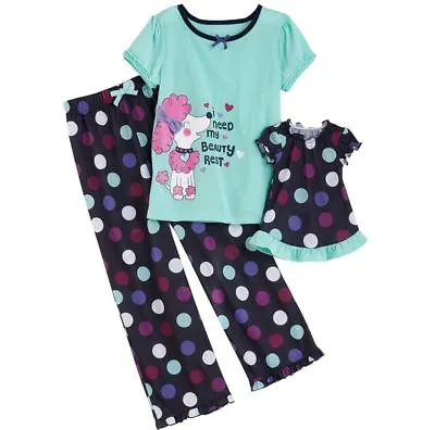 Girl 4 And Doll Matching Poodle Dot Pajama Clothes Ft American Girls Dollie & Me • $17.99