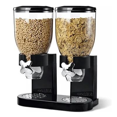 Cereal Dispenser Double Size Dry Food  Kitchen Storage Twin Container Machine • £14.85