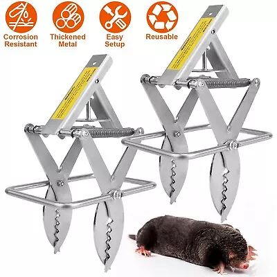 2Packs Mole Trap Easy Setup With Quick Kill Reusable Scissor Trap - Non Toxic • $40.99