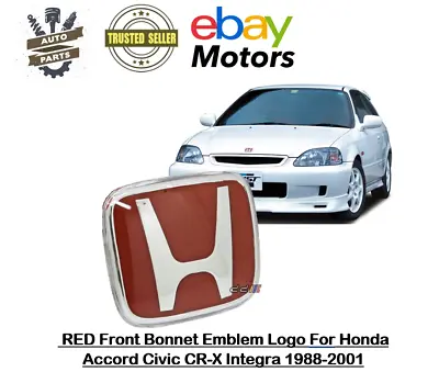 Red Emblem Logo Front Bonnet For Honda Civic EG6 EG9 EK9 Integra DC2 1992-2000 • $23.91