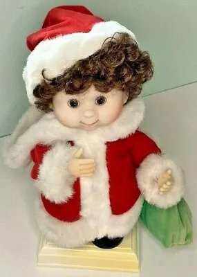 Vintage Santa’s Best Motionette’s Animated Child Caroler 13  Elf Christmas  • $48.01