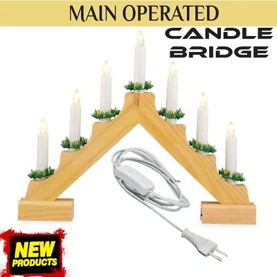 7 LED Candle Bridge Light Main Operated Christmas Arch Home Decoration UK • £16.99