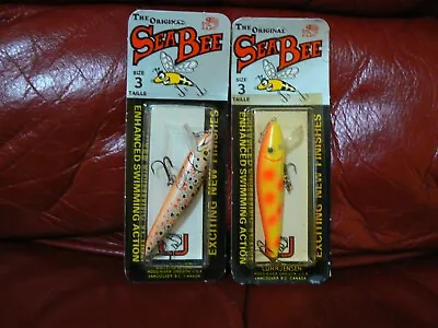 SEA BEE- LUHR JENSEN 3  Topwater Lures: Chartreuse/Brown Trout -RARE VINTAGE NOS • $19.99