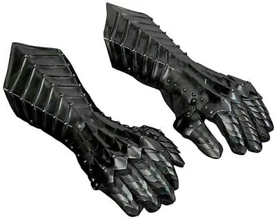 £105.23 • Buy Medieval Black Antique Gauntlets/Gloves Steel Armor Best Gift Item For Halloween