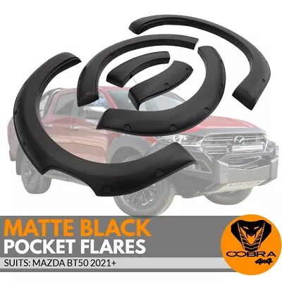 Pocket Style Fender Flare Suits Mazda Bt50 2021 Onward Models  Guard Matte Black • $399