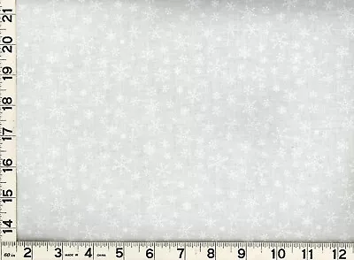 White On White Snowflakes Christmas Quilting Sewing Fabric By Yard #3118 • $6.25