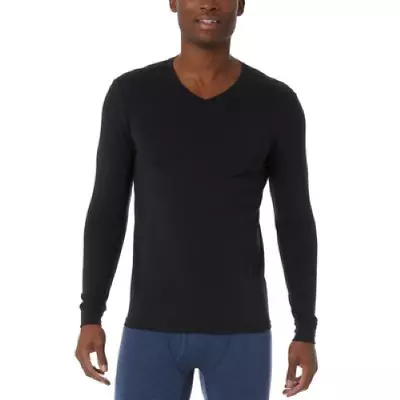 32 Degrees Men's Long Sleeve Shirt Black Size Small Heat Plus Classic V-Neck  • $14.94