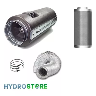 8″ Revolution Silenced V2 Vector EC & CarboAir Pro 60 Fan & Filter Kit • £649.95