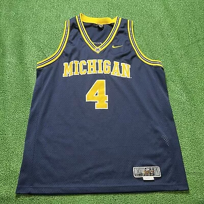 Nike Authentic CHRIS WEBBER #4 Michigan Wolverines Fab Five Jersey Size 48 XL • $149