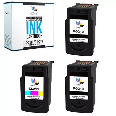 Compatible Canon 210 And 211 Ink Cartridges 3PK For PIXMA IP2700 MP240 MP490 • $34.99