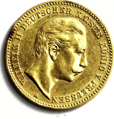 1904 A German States Prussia 10 Ten Mark Gold Coin  KM# 520 AU • $399.99