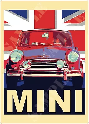 Classic Mini Cooper Poster Graphic Hope Car S A3 A4 Man Cave Shed Wall Art Shed • £12.99