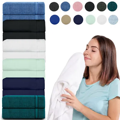 Sweet Needle Bath Sheets Large Towels 100% Cotton Towels Quality 600GSM Set Of 2 • £18.99